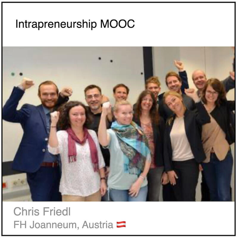 Download PDF: Intrapreneurship MOOC by Chris Friedl (FH Joanneum, Austria).